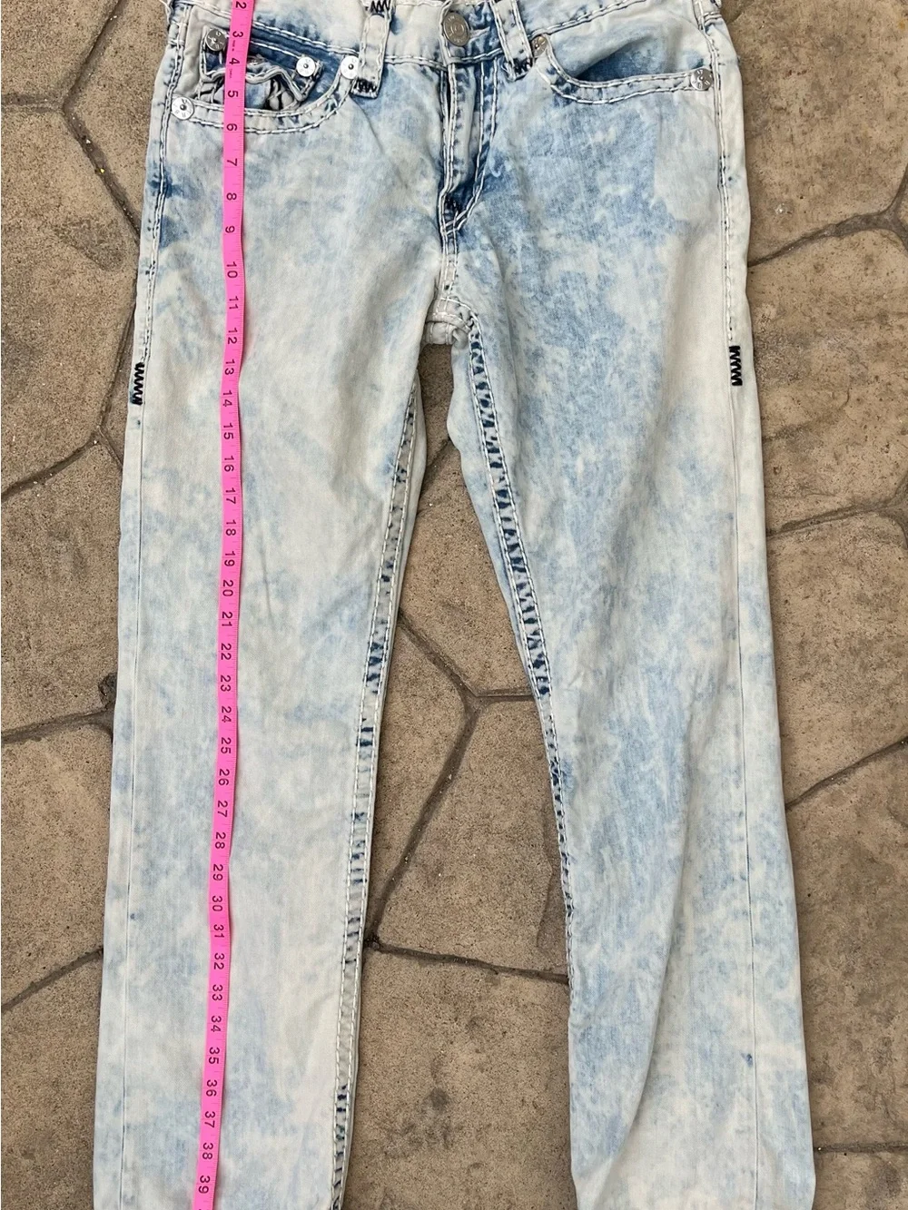 True Religion Light Wash Blue Straight Jeans